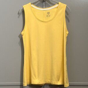 Issac Mizrahi Live Essentials Scoop Neck Yellow Tank Top T-shirt Size Small